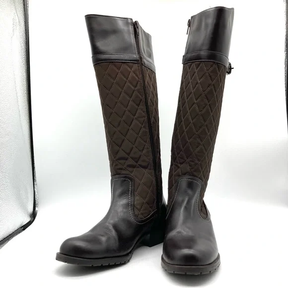 Talbots Brown Tamera Quilted Riding Boots - Picture 12 of 15